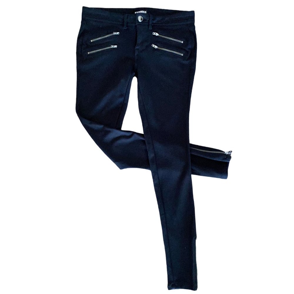 EXPRESS Black Skinny Legging w/ Double Zipper